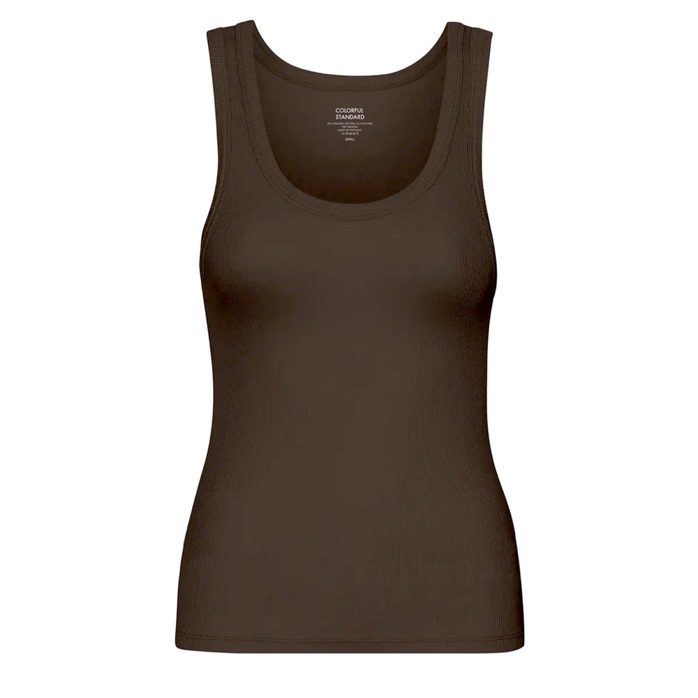 Colorful Standard Ribbed Tank Top - Coffee Brown